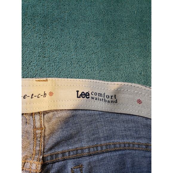 Lee Jeans Womens Sz 10 Blue Stretch Pants Straight Mid Rise Ladies Elastic Waist - Picture 3 of 12